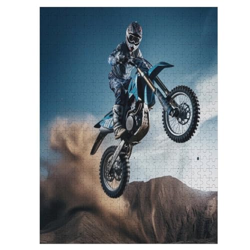 Motocross-Puzzle Für Erwachsene, 500 Teile, Holzpuzzle, Kinderpuzzle, Dekompressionsspiel, Spielzeugpuzzle 55×41cm von HHCXX