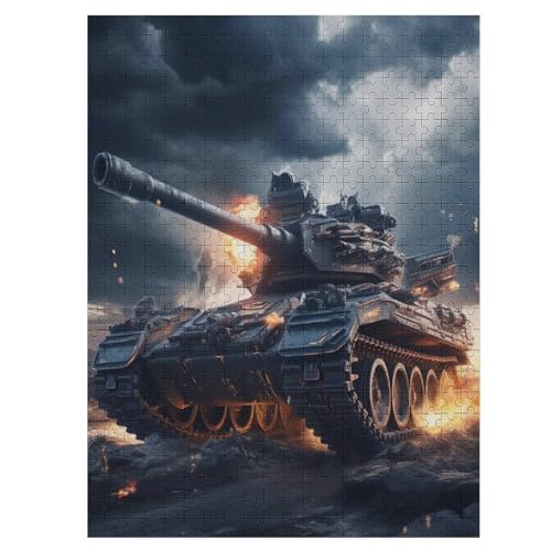 Panzer -Puzzle, 500 Teile,Holzpuzzle Für Erwachsene Kinder, Lustiges Spielzeug, Denkspiel, Bildungsspiel, 55×41cm von HHCXX