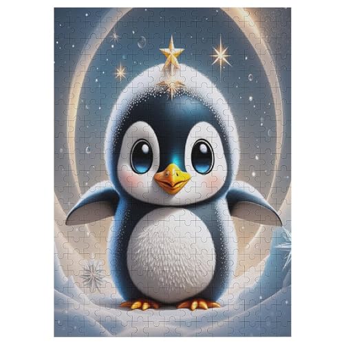 Pinguin 300 Teile Premium-Puzzles Für Erwachsene Kinder- Holzpuzzles Spaß Und Lernspiele - Perfekte Puzzle-Geschenke 42×30cm von HHCXX