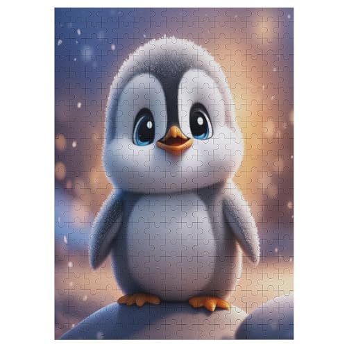 Pinguin Holzpuzzle Für Erwachsene Teenager Stress Abbauen Familien-Puzzlespiel Poster 300-teiliges Puzzle Kinder Lernspiel 42×30cm von HHCXX