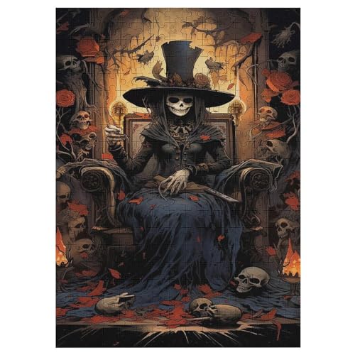 Puzzle 300 Teile Totenkopf Holzpuzzle Für Erwachsene Lernspiel Herausforderungsspielzeug The Puzzles Für Erwachsene Kinder 42×30cm von HHCXX