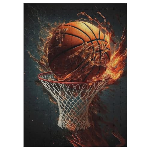 Puzzle Für Erwachsene, Basketball, 300 Puzzleteile Für Kinder, Holzpuzzles, Geeignet Für Erwachsene Lernspiel, 42×30cm von HHCXX