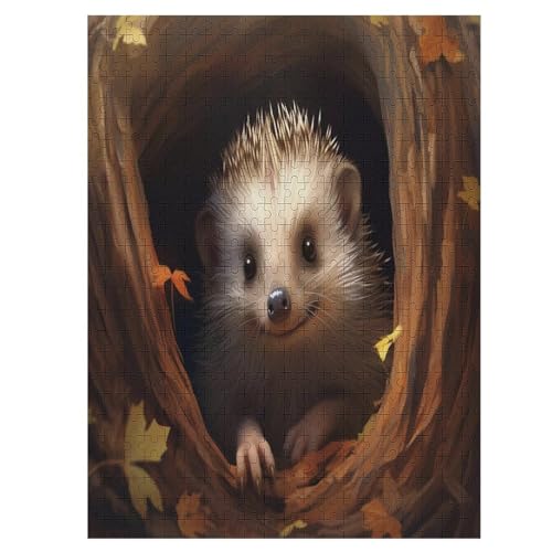 Puzzle Für Erwachsene, Igel Puzzles, 500-teiliges Holzpuzzle, Geeignet Für Erwachsene Und Kinder Ab 12 Jahren, Tolles Geschenk 55×41cm von HHCXX