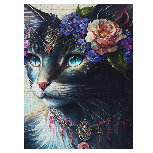 Puzzle Für Erwachsene, Katze Puzzles, 500-teiliges Holzpuzzle, Geeignet Für Erwachsene Und Kinder Ab 12 Jahren, Tolles Geschenk 55×41cm von HHCXX