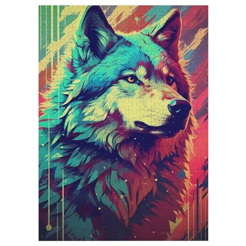 Puzzle Für Erwachsene, Wolf, 300 Puzzleteile Für Kinder, Holzpuzzles, Geeignet Für Erwachsene Lernspiel, 42×30cm von HHCXX