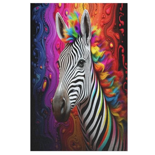 Puzzles Für Erwachsene, 1000 Teile, Zebra, Kreative Holzpuzzles, Praktisches Spiel, Familiendekoration 78×53cm von HHCXX