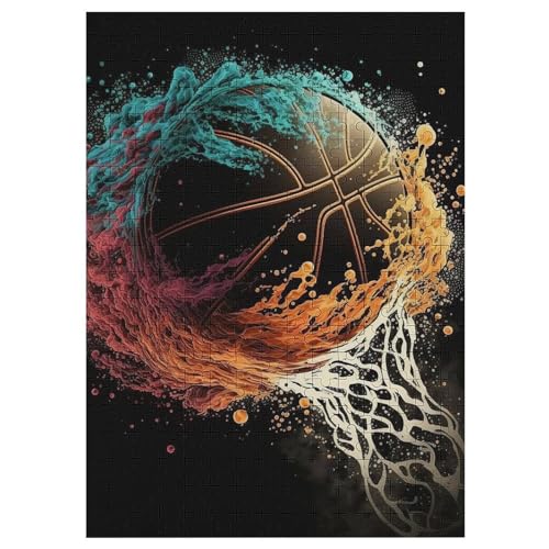 Puzzles Für Erwachsene Basketball, 300 Teile, Puzzle Aus Holz Für Erwachsene Und Kinder Ab 12 Jahren, Lernspielzeug 42×30cm von HHCXX