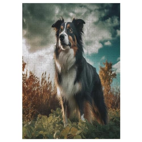 Puzzles Für Erwachsene Border Collie, 300 Teile, Puzzle Aus Holz Für Erwachsene Und Kinder Ab 12 Jahren, Lernspielzeug 42×30cm von HHCXX