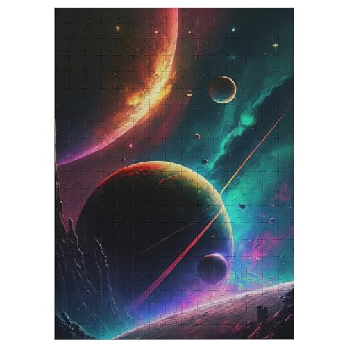 Puzzles Für Erwachsene Planet Sternenhimmel, 300 Teile, Puzzle Aus Holz Für Erwachsene Und Kinder Ab 12 Jahren, Lernspielzeug 42×30cm von HHCXX