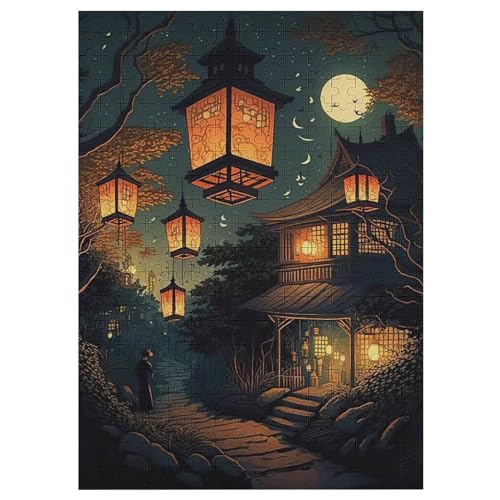 Puzzles Für Erwachsene Und Kinder, Chinesische Laterne -Puzzle, 300 Teile, Kreative Holzpuzzles,Für Erwaschsene, Geschenke 42×30cm von HHCXX