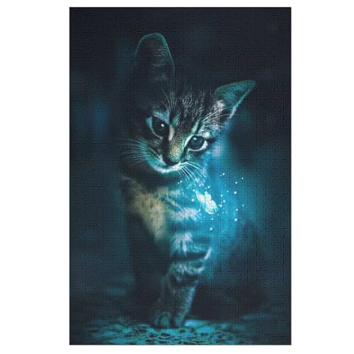 Puzzles Für Erwachsene Und Kinder, Katze -Puzzle, 1000 Teile, Kreative Holzpuzzles,Für Erwaschsene, Geschenke 78×53cm von HHCXX