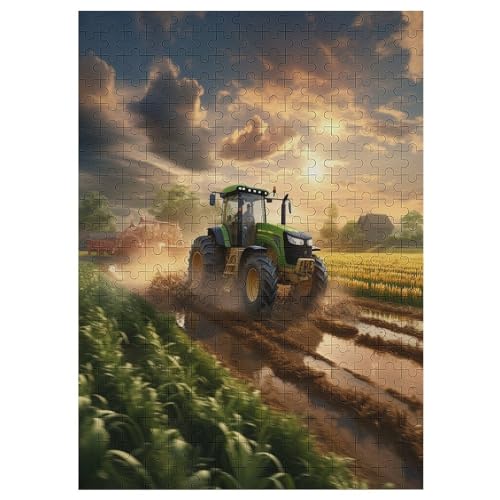 Puzzles Für Erwachsene Und Kinder, Traktor -Puzzle, 300 Teile, Kreative Holzpuzzles,Für Erwaschsene, Geschenke 42×30cm von HHCXX