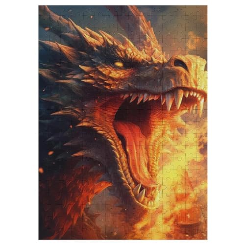 Puzzles Für Erwachsene: Drache, 300-teiliges Holzpuzzle Für Erwachsene Und Kinder Ab 12 Jahren. Tolles Geschenk Für Erwachsene 42×30cm von HHCXX