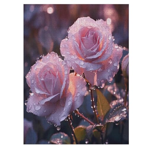 Rose Holzpuzzle Erwachsene - 500 Teiliges Jigsaw Knobelspiel - Puzzle Für Erwachsene & Kinder - Outdoor & Reisespielzeug 55×41cm von HHCXX