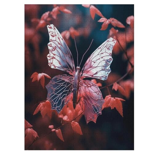 Schmetterling Puzzles 500 Teile Erwachsener Kniffel Spaß Für Die Ganze Familie, Holzpuzzle Kinder Erwachsene, Impossible Puzzle Schwer 55×41cm von HHCXX