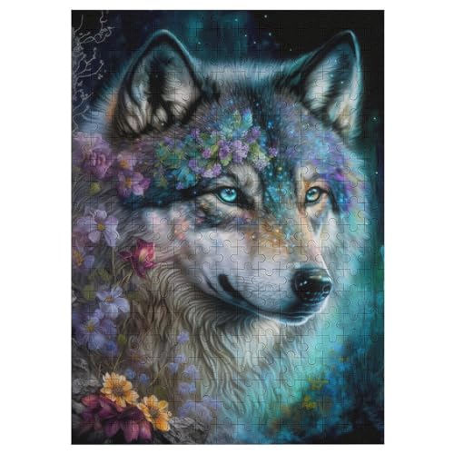 Schöner Wolf Puzzles 300 Teile Für Jugendliche Kreatives Holzpuzzlespielzeug Familienspiel Schwierigkeitsgrad Herausforderungspuzzles 42×30cm von HHCXX