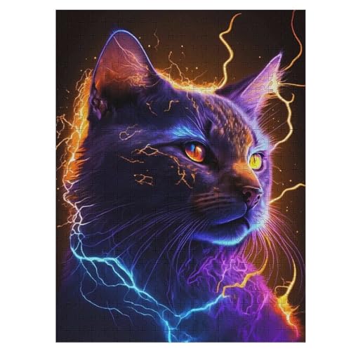 Star Katze 500 Teile Premium-Puzzles Für Erwachsene Kinder- Holzpuzzles Spaß Und Lernspiele - Perfekte Puzzle-Geschenke 55×41cm von HHCXX