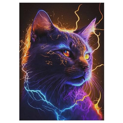 Star Katze Puzzle 300 Teile, Holzpuzzle Herausforderndes Geschicklichkeitsspiel Für Die Ganze Familie, Kinder Erwachsenenpuzzle Ab 12 Jahren 42×30cm von HHCXX