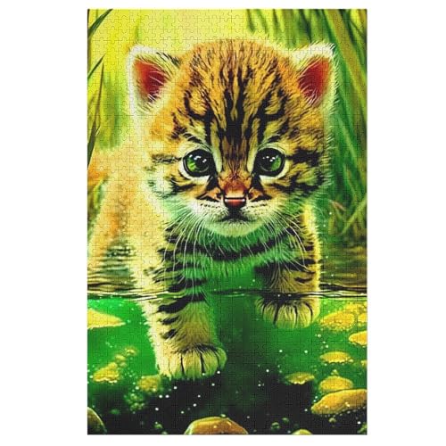 Tiger -Puzzle, 1000 Teile,Holzpuzzle Für Erwachsene Kinder, Lustiges Spielzeug, Denkspiel, Bildungsspiel, 78×53cm von HHCXX