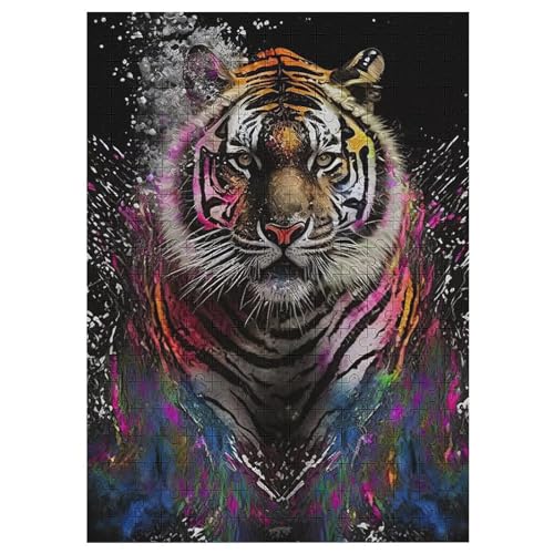 Tiger Puzzle, Puzzles Für Erwachsene Kinder, 300 Teile Holzpuzzle, Für Jugendliche & Erwachsene Herausforderungsspielzeug 42×30cm von HHCXX