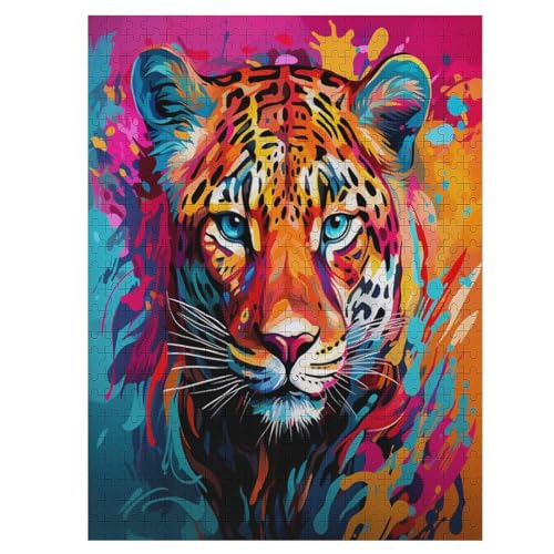 Tiger-Puzzle Für Erwachsene, 500 Teile, Holzpuzzle, Kinderpuzzle, Dekompressionsspiel, Spielzeugpuzzle 55×41cm von HHCXX