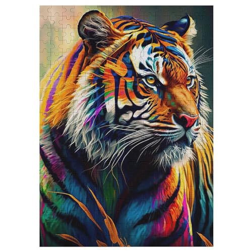 Tiger Puzzle Für Erwachsene 300 Teile Premium Recyceltes Brett Zum Lernen, Lernspielzeug, Familienspiele Kinder Holzpuzzle 42×30cm von HHCXX