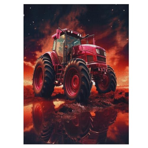 Traktor Holzpuzzle Erwachsene - 500 Teiliges Jigsaw Knobelspiel - Puzzle Für Erwachsene & Kinder - Outdoor & Reisespielzeug 55×41cm von HHCXX