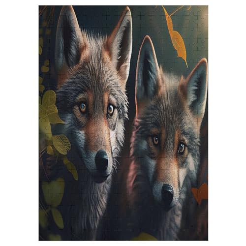 Wolf -Puzzle, 300 Teile,Holzpuzzle Für Erwachsene Kinder, Lustiges Spielzeug, Denkspiel, Bildungsspiel, 42×30cm von HHCXX