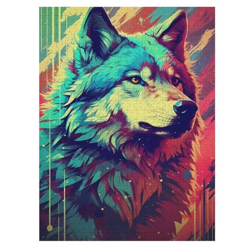 Wolf Puzzles 500 Teile Erwachsener Kniffel Spaß Für Die Ganze Familie, Holzpuzzle Kinder Erwachsene, Impossible Puzzle Schwer 55×41cm von HHCXX