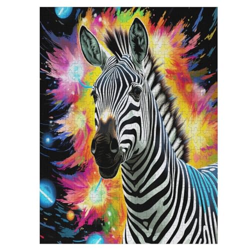 Zebra Puzzle 500 Teile, Holzpuzzle Herausforderndes Geschicklichkeitsspiel Für Die Ganze Familie, Kinder Erwachsenenpuzzle Ab 12 Jahren 55×41cm von HHCXX