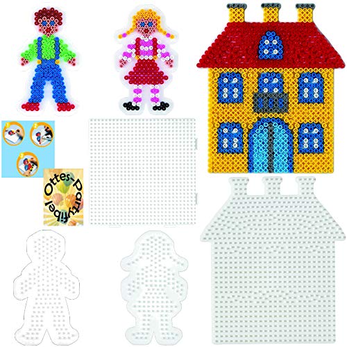 HAMA Bügelperlen-Bastel-Set midi-Stift-Platten-Set midi Märchenwelt Hänsel & Gretel Junge + Mädchen + Haus + Multiplatte #7 von HHO