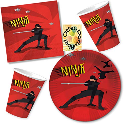 HHO Ninja Party-Set 52tlg. für 16 Gäste : Teller Becher Servietten HHO Ninja Party-Set 52tlg. für 16 Gäste : Teller Becher Servietten von HHO