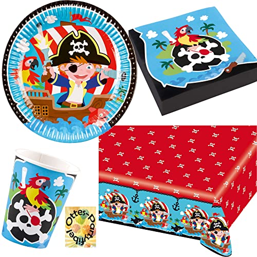 Seeräuber-Piraten-Party-Set 53tlg. - für 16 Gäste Teller Becher Servietten Tischdecke Seeräuber-Piraten-Party-Set 53tlg. - für 16 Gäste Teller Becher Servietten Tischdecke von HHO