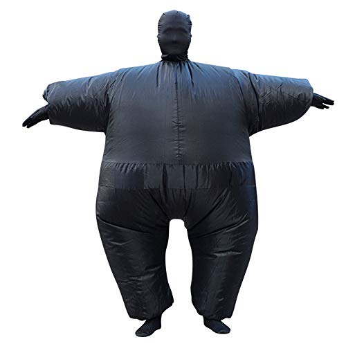 HI SUYI Aufblasbarer Muskel Mann Sumo Anzug Fat Chub Anzug Zweite Haut Verkleidung Party Halloween Kostüm Erwachsene Größe Schwarz von HI SUYI