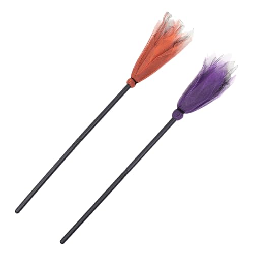 HIAKDOFT 2 Stück Halloween Besen Dekoration Hexenbesen Party Deko Kunststoff Mesh Leicht Stabile Requisiten für Halloween Party und Bühnenhintergrund Zufällige Farbe HIAKDOFT 2 Stück Halloween Besen Dekoration Hexenbesen Party Deko Kunststoff Mesh Leicht Stabile Requisiten für Halloween Party und Bühnenhintergrund Zufällige Farbe von HIAKDOFT
