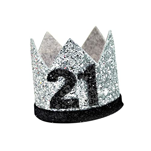 HIAKDOFT 21 Glitzerhut Geburtstagsgeschenke Zahl Geburtstag Mini-Hut Geburtstags-Tiara-Hut Mini-Tiara party accessoires birthday crown Geburtstagsparty Hut zum Geburtstag Geburtstagskappe von HIAKDOFT