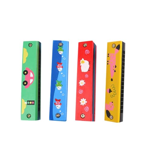 HIAKDOFT 4 Stück Holzmundharmonika Doppelreihe Buntes Musikspielzeug für Fördert Motorik Wahrnehmung und Eltern Junge Mädchen Kommunikation Sicher und Langlebig HIAKDOFT 4 Stück Holzmundharmonika Doppelreihe Buntes Musikspielzeug für Fördert Motorik Wahrnehmung und Eltern Junge Mädchen Kommunikation Sicher und Langlebig von HIAKDOFT