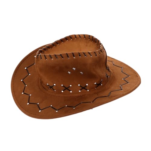 HIAKDOFT Cowboyhut für Kinder Mädchen Hut Cosplay-Cowboy-Hüte Sommersonnenhut kleine Cowboyhüte Cowgirl-Hut für Kinder Unisex-Cowgirl-Hut Kostümzubehör Performance-Hut Strohhut Denim Orange von HIAKDOFT