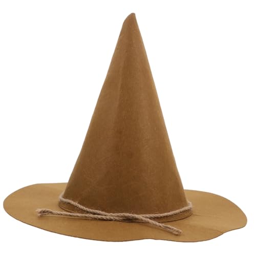 HIAKDOFT Vogelscheuchenhut Hexen-Cosplay-Hut Vogelscheuchen-Kostümhüte Zaubererhut Leichter Hut Mehrfach verwendbarer Hut Halloween-Cosplay-Hut Halloween-Requisiten gefühlt Light Brown von HIAKDOFT