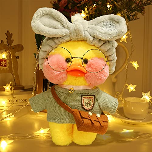 HICAS Gelbe Ente Kuscheltier Niedlich Plüsch Weiche Ente 30cm Plüschpuppe Korean Netred Trägt Hyaluronsäure Kleine Gelbe Ente Puppe Überraschungsgeschenke für Kinder (Gelbe Ente 01) von HICAS