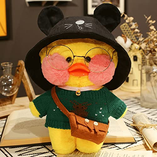 HICAS Gelbe Ente Kuscheltier Niedlich Plüsch Weiche Ente Plüschpuppe Korean Netred Trägt Hyaluronsäure Kleine Gelbe Ente Puppe Kinderspielzeug Geburtstagsgeschenk 30cm Gelbe Ente 02 von HICAS