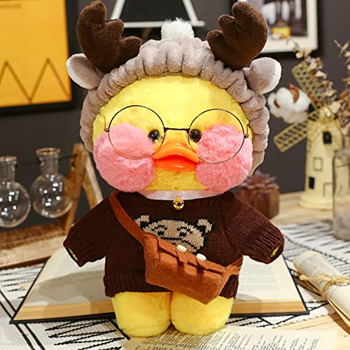 HICAS Gelbe Ente Kuscheltier Niedlich Plüsch Weiche Ente Plüschpuppe Korean Netred Trägt Hyaluronsäure Kleine Gelbe Ente Puppe Kinderspielzeug Geburtstagsgeschenk 30cm (Gelbe Ente 05) von HICAS