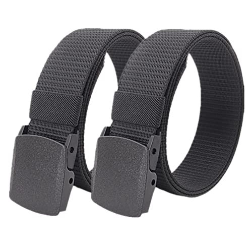 Einstellbares Nylon-Werkband für Männer 2 Military Tactical Belt for Men Women Lightweight Nylon Quick Release POM Belt,The Length from 110-160cm(Black,110) von HIFRQVVC