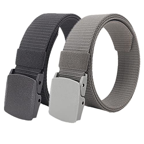 Einstellbares Nylon-Werkband für Männer 2 Military Tactical Belt for Men Women Lightweight Nylon Quick Release POM Belt,The Length from 110-160cm(Black and Grey,110) von HIFRQVVC