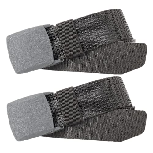 Einstellbares Nylon-Werkband für Männer Gürtel for Männer und Frauen, Nylon, atmungsaktiv, robust, militärischer taktischer Gürtel, Schnellverschluss, metallfreier Canvas-Gürtel, 2 Stück(Dark Gray,150 von HIFRQVVC