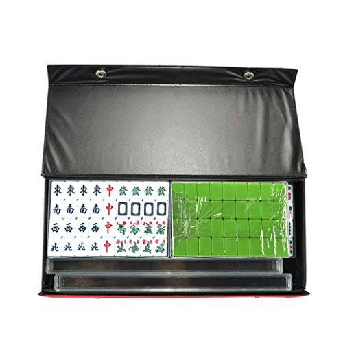 HIFRQVVC Traditionelle tragbare Klassische Chinese Mahjong, Tragbares, süßes Mahjong-Set mit 144 Steinen, Mini-Mahjong mit Aufbewahrungskoffer von HIFRQVVC