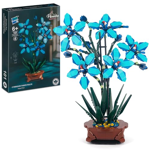 HIGH GODO Orchideenblumen-Bauset, kreative botanische Sammlung, Deko-Spielzeug, Heimdekoration, Geschenk für Erwachsene, 1097-teilig von HIGH GODO