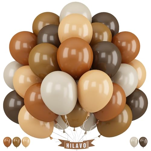 Luftballons Set Braun 12 Zoll Retro Kaffee Cocoa Braun Beige Aprikose Konfetti Luftballons Set Geburtstag Party Ballons Deko für Neutral Bären Brautparty Babyparty Hochzeit Dekorationen von HILAVO