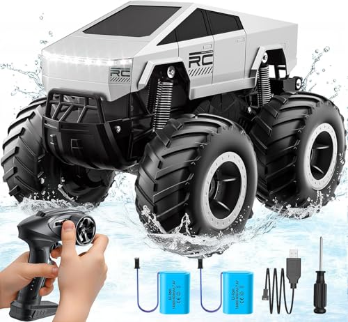 Remote Control Car Off-Road Pick-up Truck, 4WD Waterproof Cybertruck Toy RC Cars for All Terrain, 1:16 Scale Hobby Monster Truck Toys 2.4GHz Vehicles Kids Gifts for Boys/Girls Age 6 7 8 9 10-12+ von HILKKET