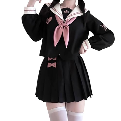 HIMI HIMIFASHION Japanischer Damenanzug mit langen Ärmeln, Matrosenanzug, Schuluniform, kurzer Faltenrock und Hemd, Gothic-JK-Uniform, Schwarz , 36 HIMI HIMIFASHION Japanischer Damenanzug mit langen Ärmeln, Matrosenanzug, Schuluniform, kurzer Faltenrock und Hemd, Gothic-JK-Uniform, Schwarz , 36 von HIMI HIMIFASHION